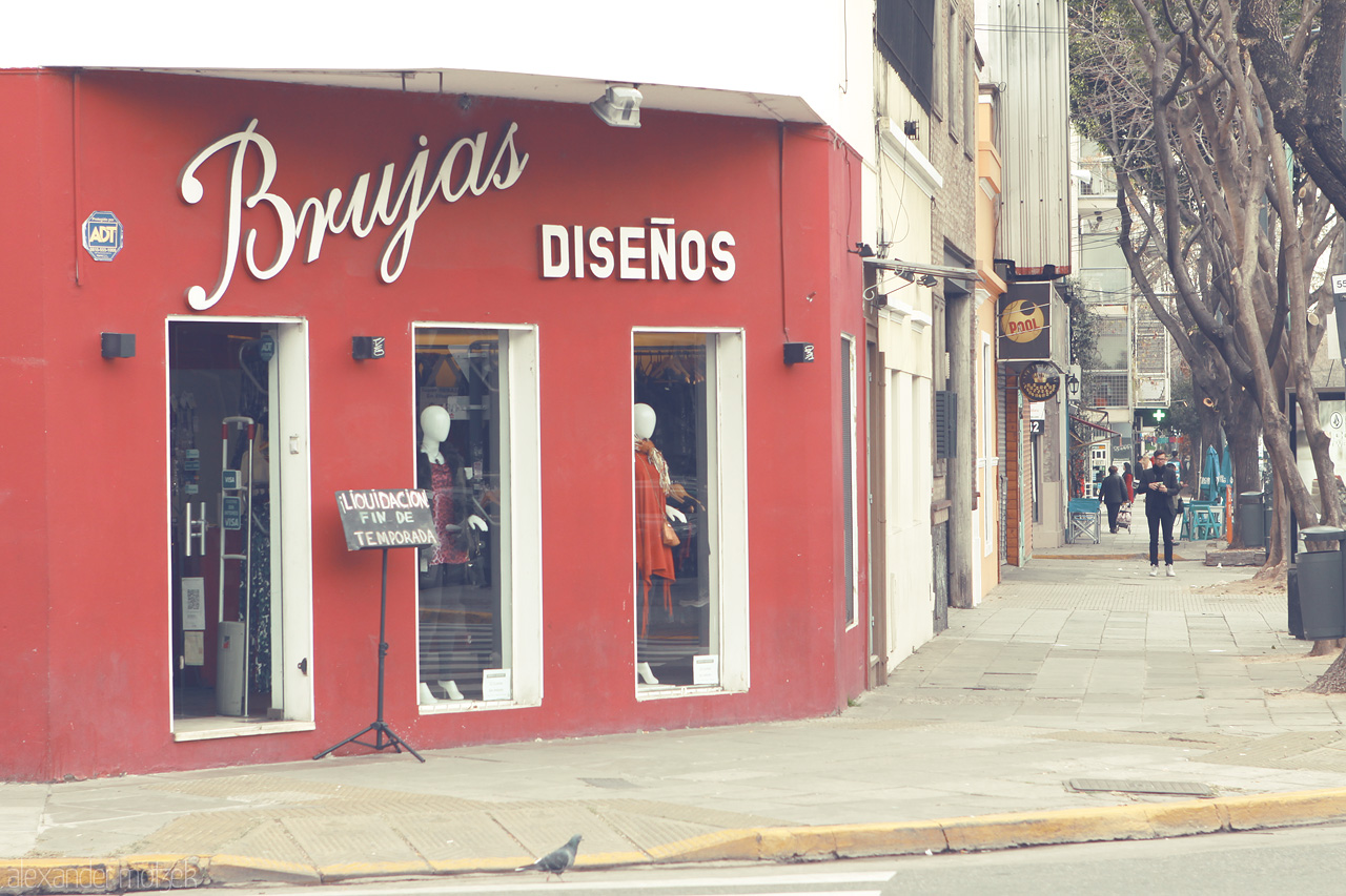 Brujas Boulevard Foto von Discover the enchanting hues of Brujas Diseños on a quaint Buenos Aires street, where creativity meets elegance.